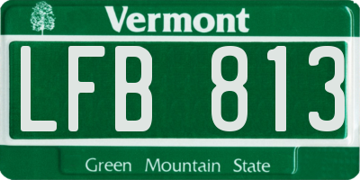 VT license plate LFB813