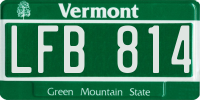 VT license plate LFB814