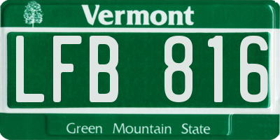 VT license plate LFB816