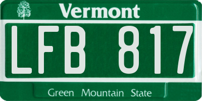 VT license plate LFB817