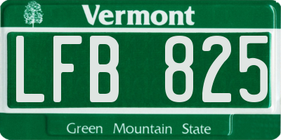 VT license plate LFB825