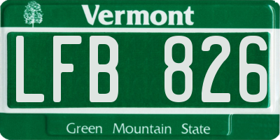 VT license plate LFB826