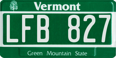 VT license plate LFB827