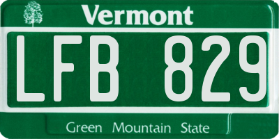 VT license plate LFB829