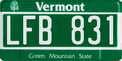 VT license plate LFB831