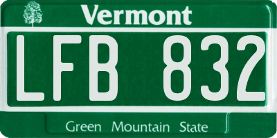 VT license plate LFB832