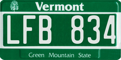 VT license plate LFB834