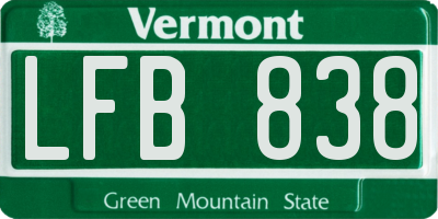 VT license plate LFB838