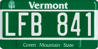 VT license plate LFB841