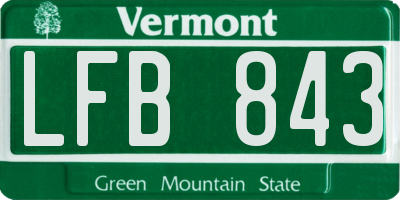 VT license plate LFB843