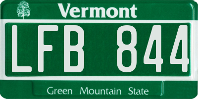 VT license plate LFB844