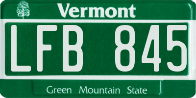 VT license plate LFB845