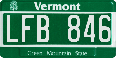 VT license plate LFB846