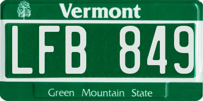 VT license plate LFB849