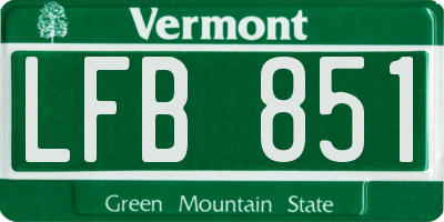 VT license plate LFB851