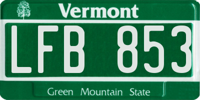 VT license plate LFB853