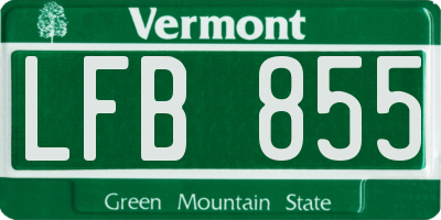 VT license plate LFB855