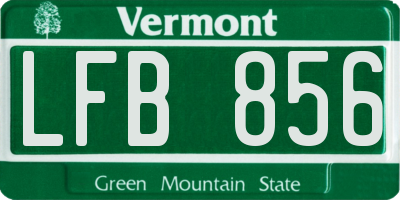 VT license plate LFB856