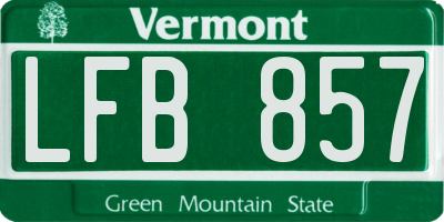VT license plate LFB857