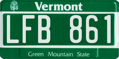 VT license plate LFB861