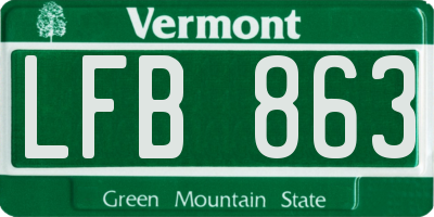 VT license plate LFB863
