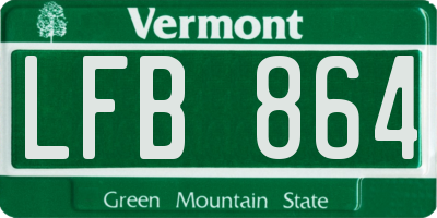 VT license plate LFB864