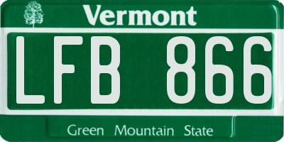 VT license plate LFB866
