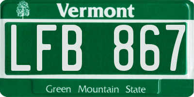 VT license plate LFB867