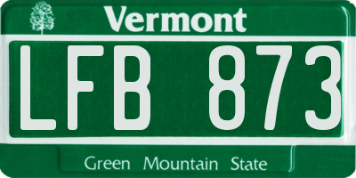 VT license plate LFB873