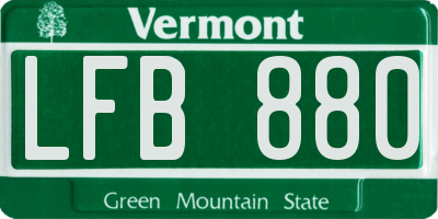 VT license plate LFB880