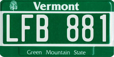 VT license plate LFB881