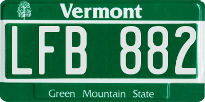 VT license plate LFB882