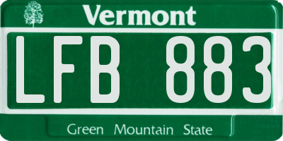 VT license plate LFB883