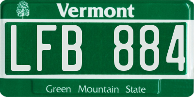 VT license plate LFB884