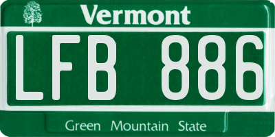 VT license plate LFB886