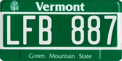 VT license plate LFB887