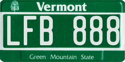 VT license plate LFB888