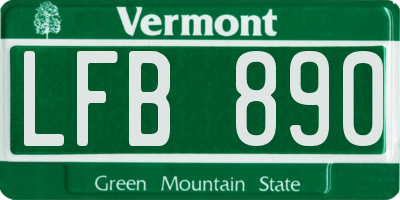 VT license plate LFB890