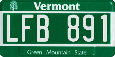 VT license plate LFB891