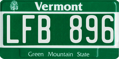 VT license plate LFB896