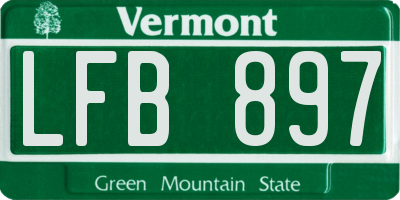 VT license plate LFB897
