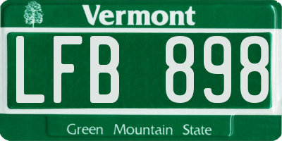 VT license plate LFB898