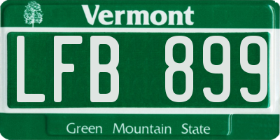 VT license plate LFB899