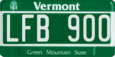 VT license plate LFB900