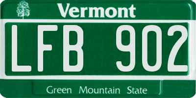 VT license plate LFB902