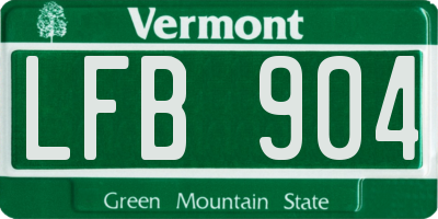 VT license plate LFB904