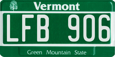 VT license plate LFB906