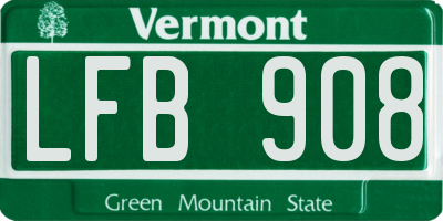 VT license plate LFB908