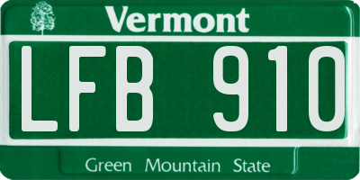 VT license plate LFB910