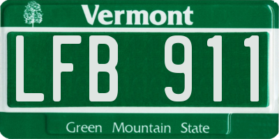VT license plate LFB911